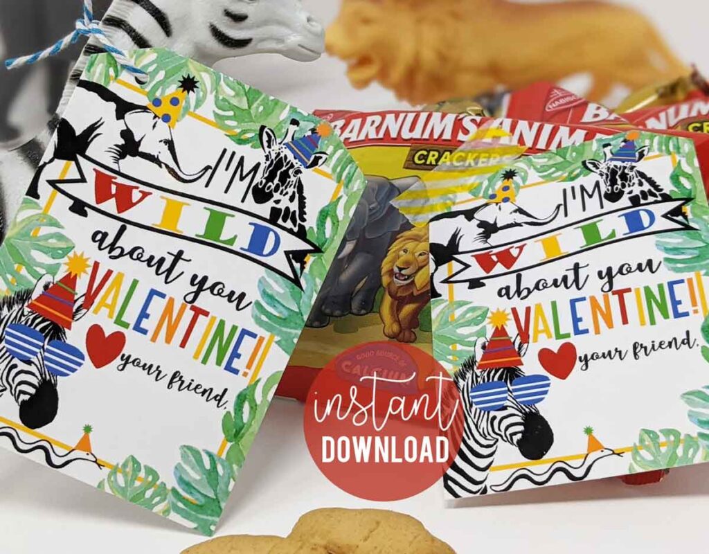 animal cracker circus valentine- The ultimate list of Classroom Valentine Gift Ideas for Kids - Press Print Party!