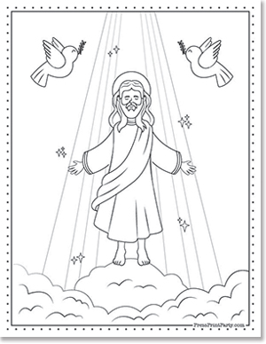 ascension coloring pages of jesus