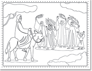 Palm sunday jesus on donkey.- 10 Free Religious Coloring Pages for Easter Holy Week Press Print Party!