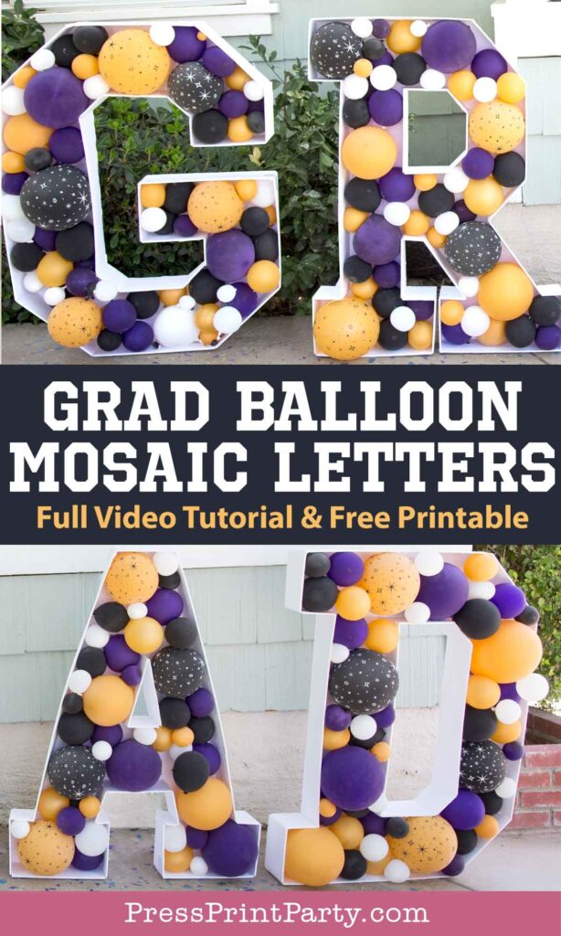 - balloon mosaic letters tutorial - Press Print Party!
