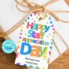 Happy staff Appreciation Day Gift Tags Printable, Assitant, Staff Appreciation, Bright Colors, Editable PDF and Canva, INSTANT DOWNLOAD Press Print Party!