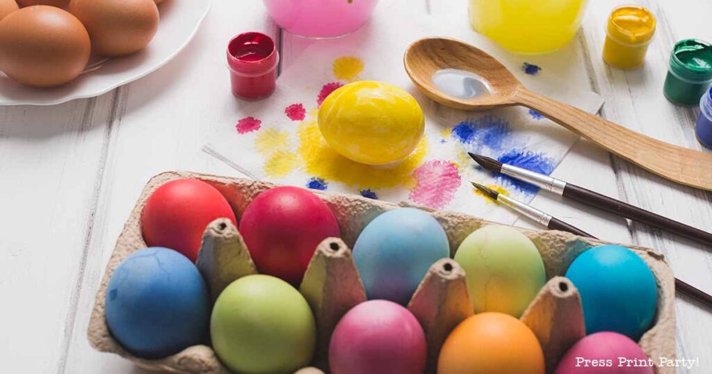 13 Creative Ideas for Coloring Easter Eggs with the Kids- Press Print Party!