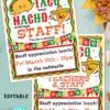 Employee Appreciation Day Sign Printable template, Taco 'bout Nacho Average Staff, Teacher Appreciation, Editable, for Mexican appreciation lunch, taco lunch, Nurse appreciation, Assitant appreciation, employee appreciation, staff appreciation, Editable, pdf and canva template INSTANT DOWNLOAD Press Print Party