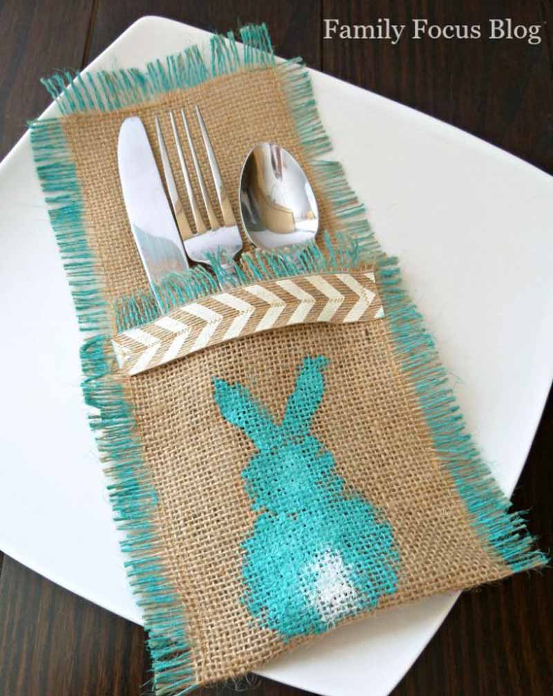 diy burlap utensil holder - DIY Easter decorating ideas homemade DIY Easter decorations - Press Print Party!