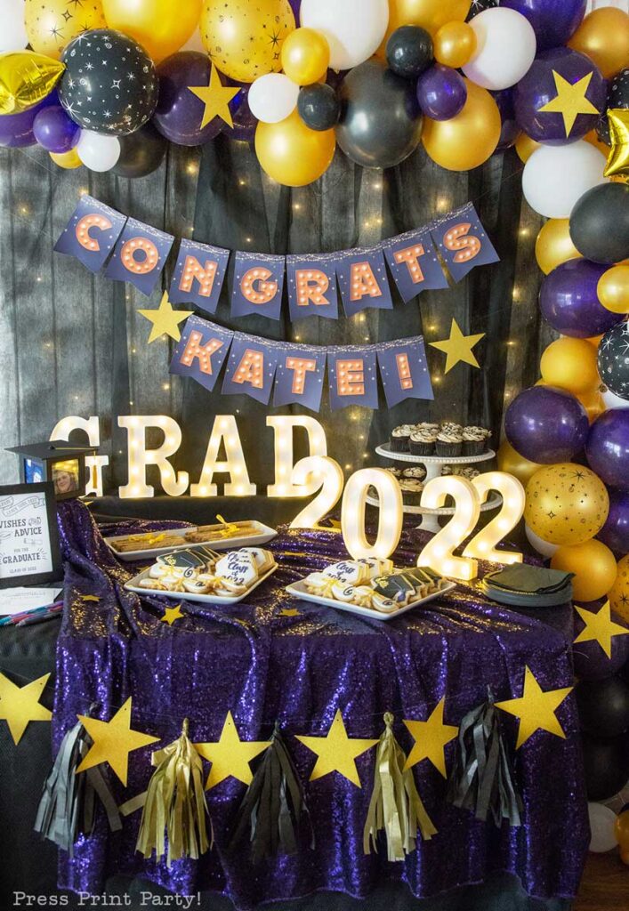 open house graduation party ideas - graduation party dessert table ideas - Press Print Party