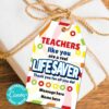 Lifesavers Candy Thank You Gift Tags Printable, Teacher Appreciation, Nurse, Staff, Driver, Assitant, Candy thank you sayings, Editable, gift idea, INSTANT DOWNLOAD press print party