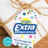 Extra Gum Thank You Gift Tags Printable, Teacher Appreciation, Nurse, Staff, Driver, Assitant, Extra gum thank you sayings, extra gum thank you tags, Editable, gift idea, INSTANT DOWNLOAD press print party
