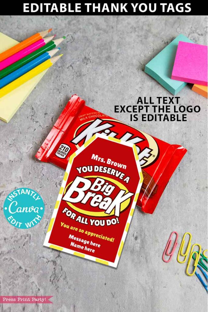 Kit Kat Candy Bar Thank You Sayings Gift Tag kit-kat-candy-bar-thank-you-sayings-gift-tag