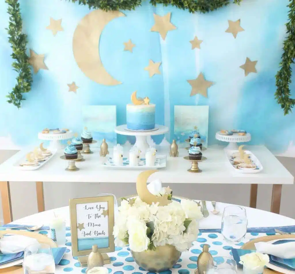 two the moon and back. clever 2nd birthday party ideas for two year olds birthdays or twins birthdays - Press Print Party!