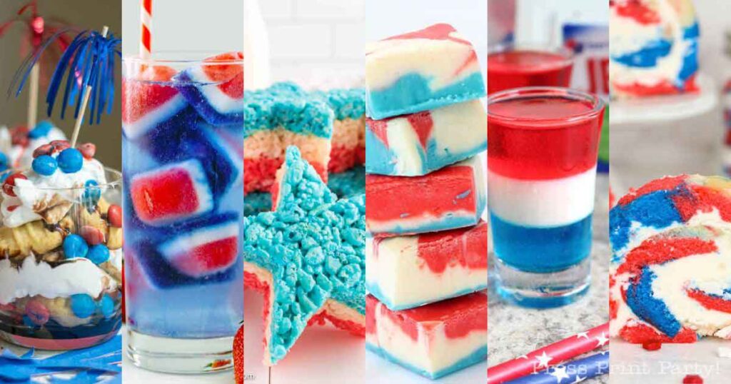 - 75 Red White and Blue Food Ideas and Patriotic Recipes for fourth of July, memorial day. Press Print Party!