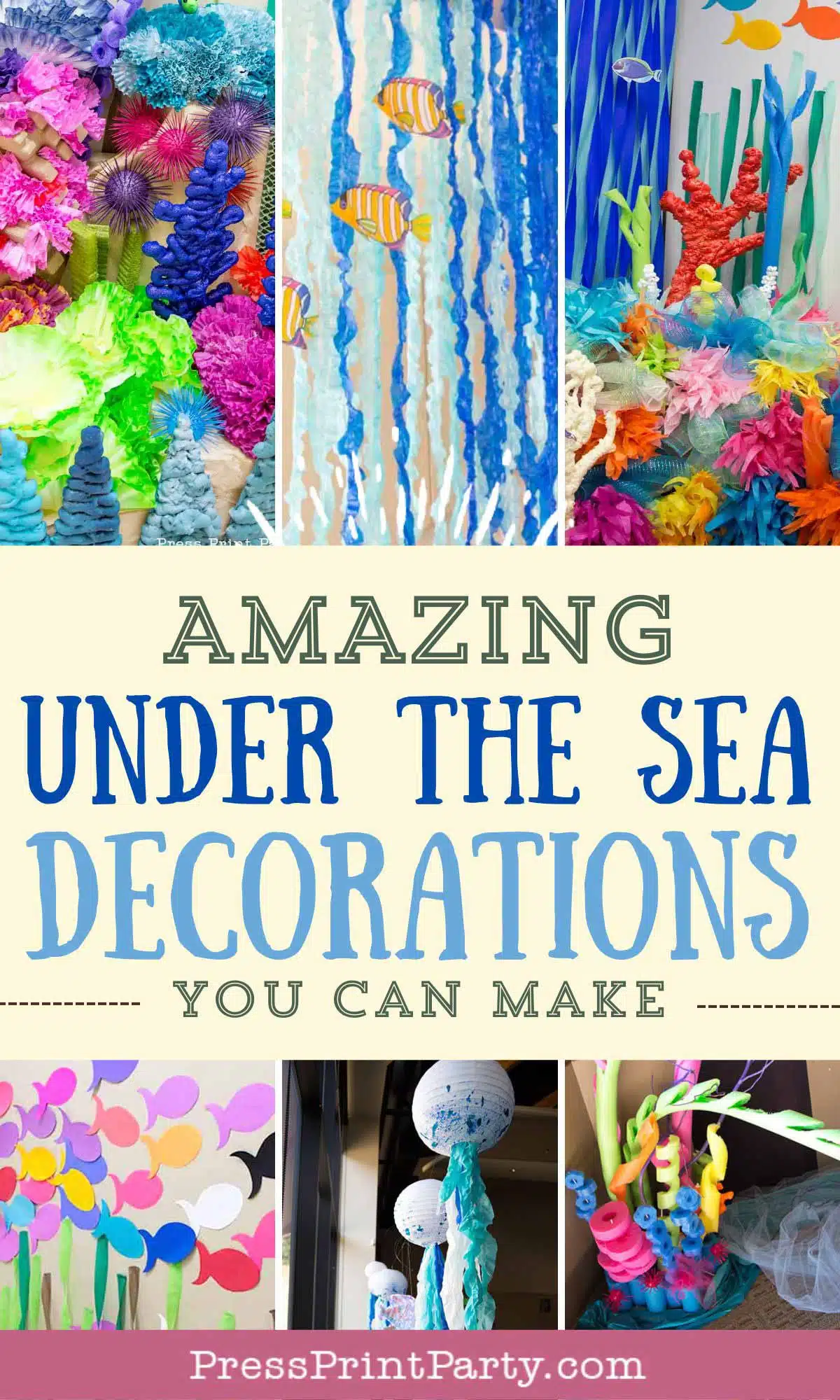 Under the Sea Cutouts/under the Sea Corals/under the Sea Decorations/corals/seaweed/props/under  the Sea Party Decorations/mermaid Cutouts 