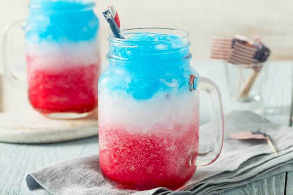 patriotic virgin daiquiri - 75 Red White and Blue Food Ideas and Patriotic Recipes for fourth of July, memorial day. Press Print Party!