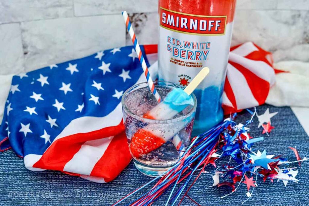 bomb pop cocktail - 75 Red White and Blue Food Ideas and Patriotic Recipes for fourth of July, memorial day. Press Print Party!