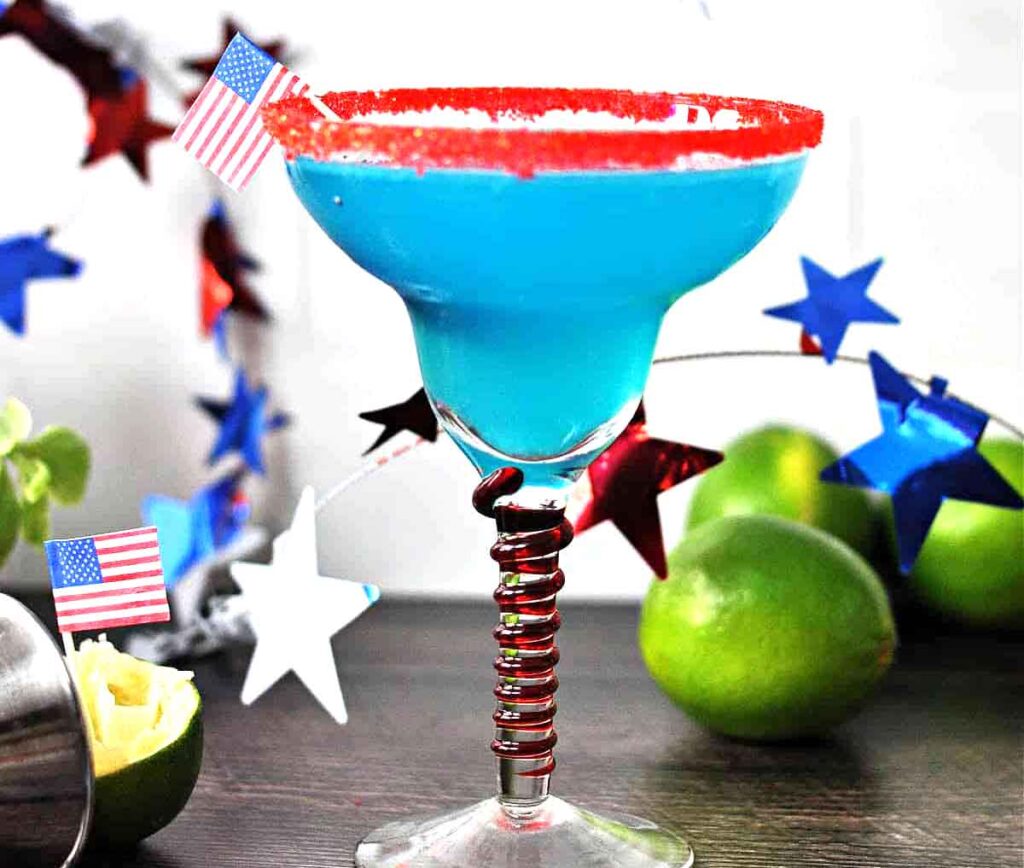 firecraker margarita - 75 Red White and Blue Food Ideas and Patriotic Recipes for fourth of July, memorial day. Press Print Party!