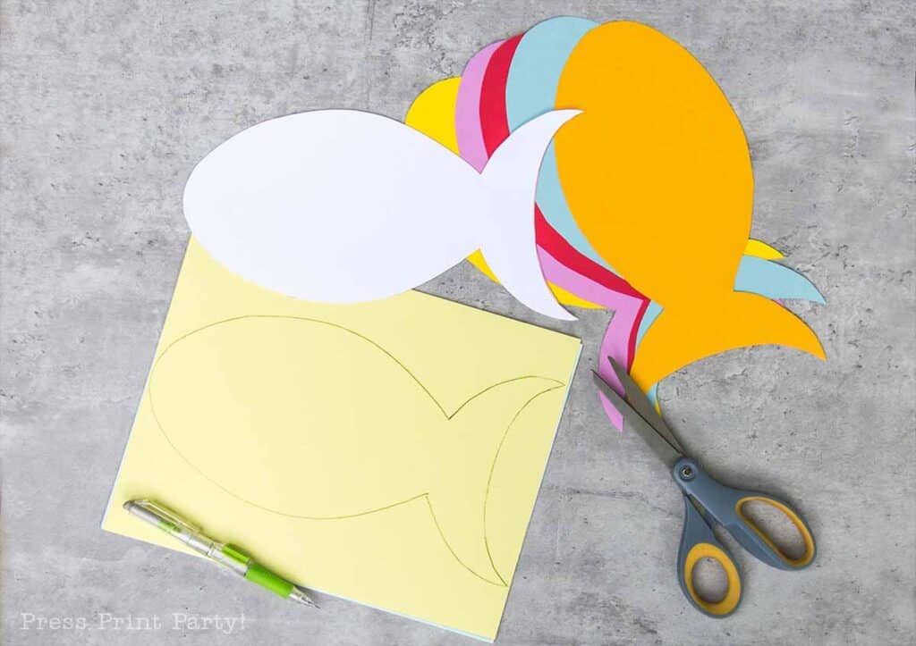 fish template cutout for under the sea party decor or vbs - Press Print Party