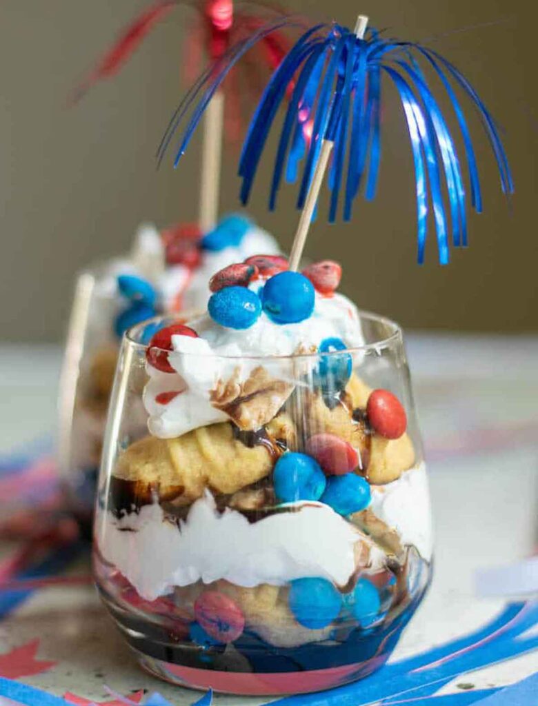 triffle - 75 Red White and Blue Food Ideas and Patriotic Recipes for fourth of July, memorial day. Press Print Party!