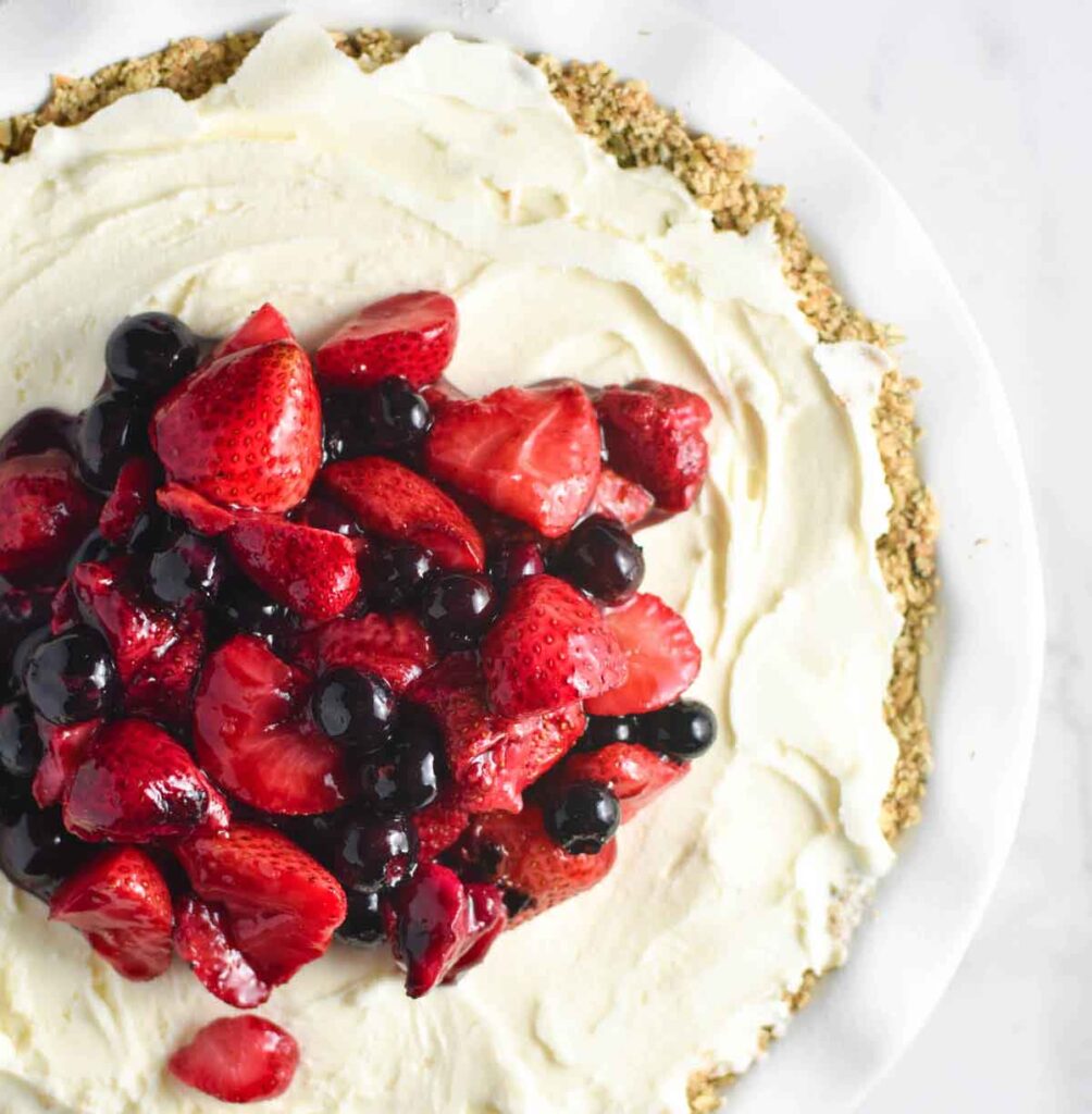 berry ice cream pie - 75 Red White and Blue Food Ideas and Patriotic Recipes for fourth of July, memorial day. Press Print Party!