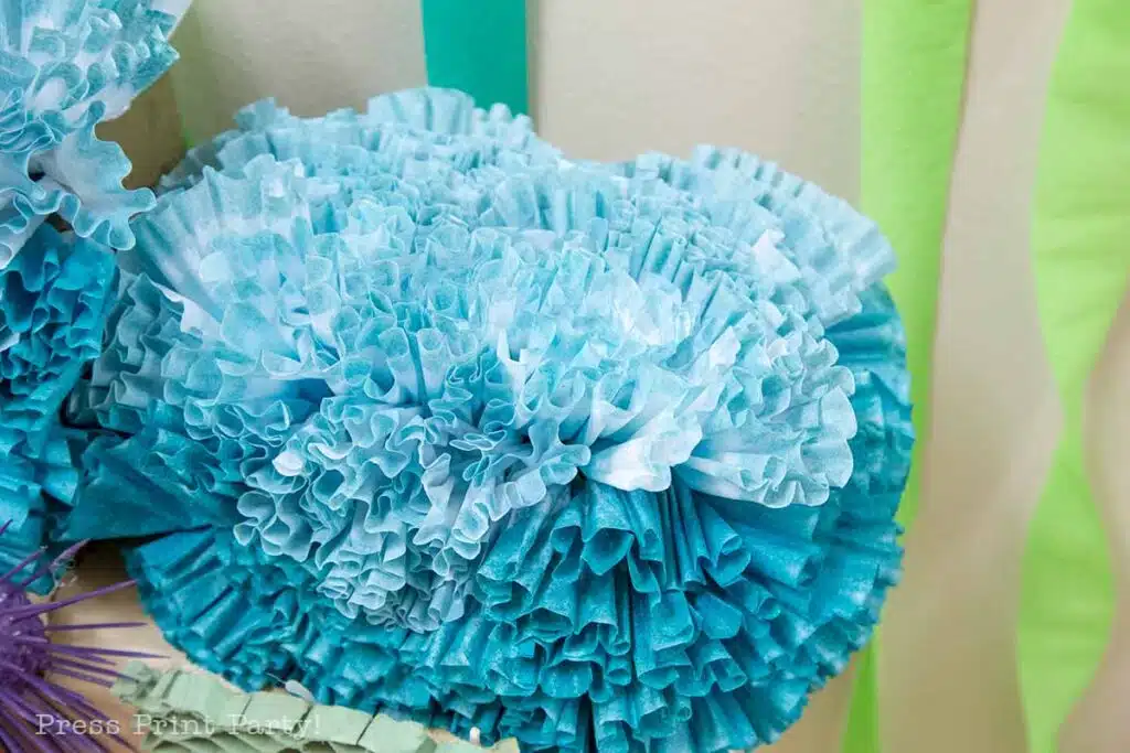 under the sea coral reef decoration ideas and tutorial. Press Print Party