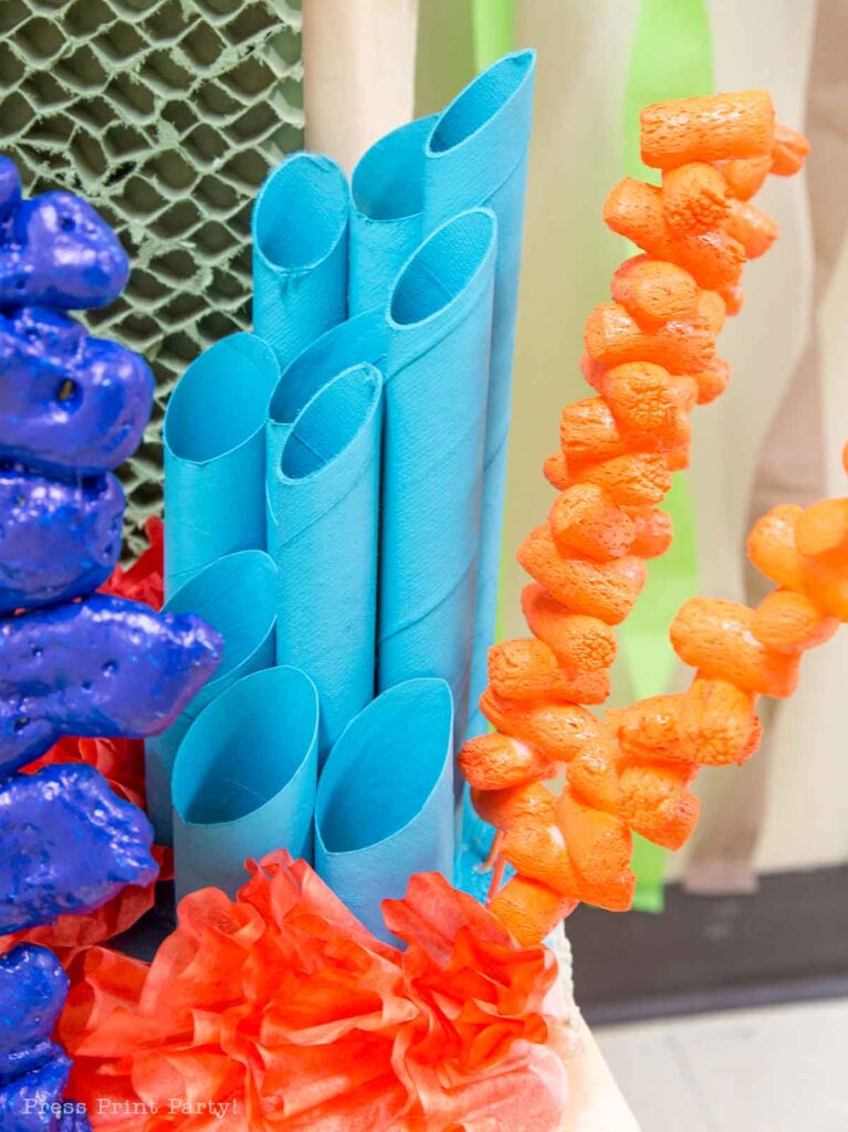 under the sea coral reef decoration ideas and tutorial. Press Print Party
