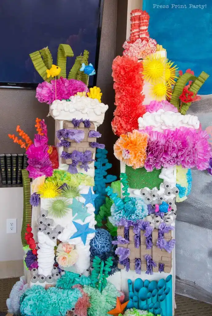 under the sea coral reef decoration ideas and tutorial. Press Print Party