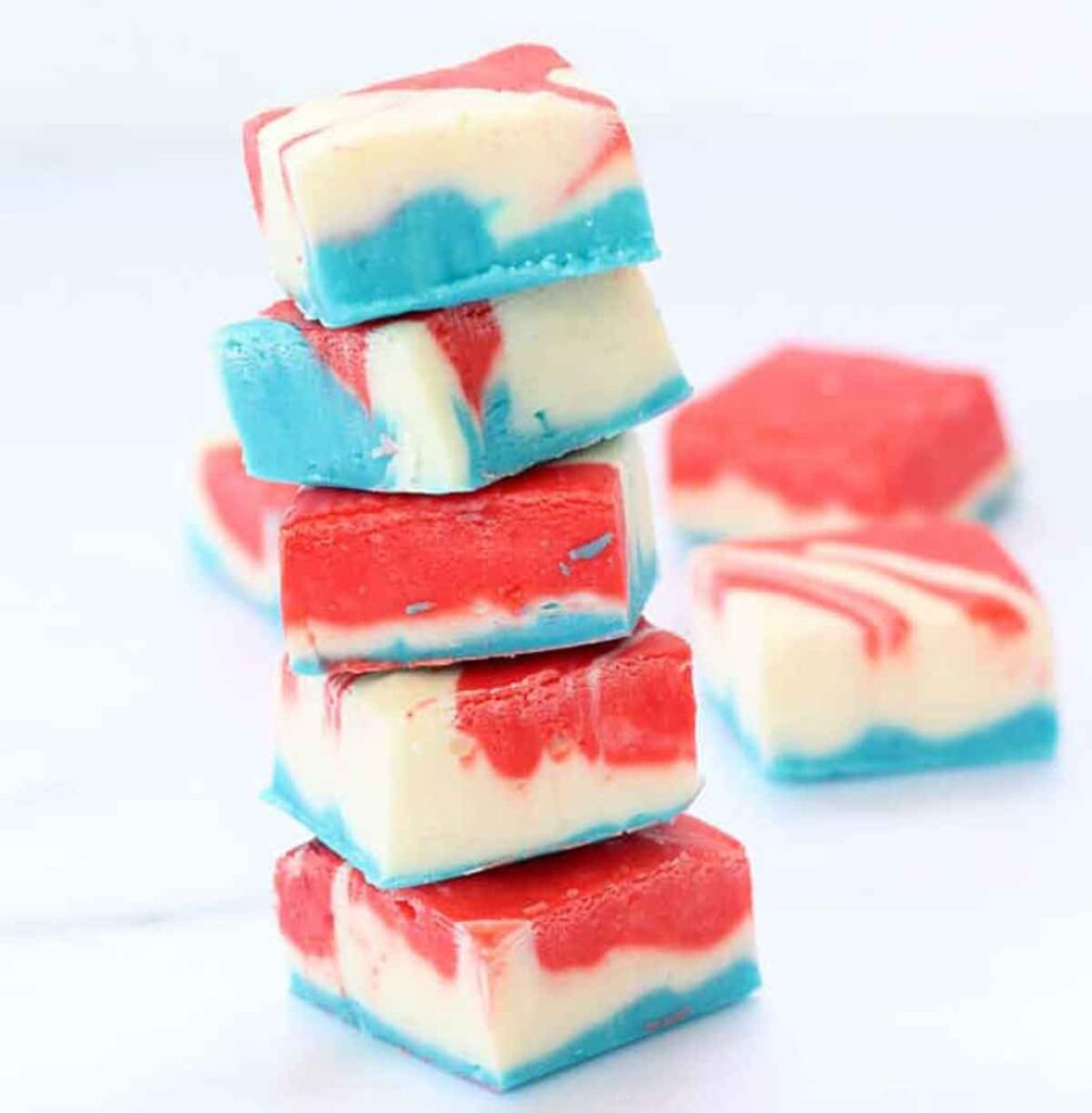 fudge easy - 75 Red White and Blue Food Ideas and Patriotic Recipes for fourth of July, memorial day. Press Print Party!