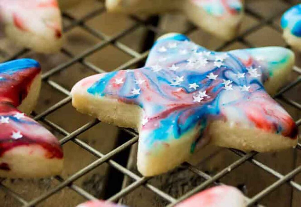 star spangles cookies sugar spun - 75 Red White and Blue Food Ideas and Patriotic Recipes for fourth of July, memorial day. Press Print Party!