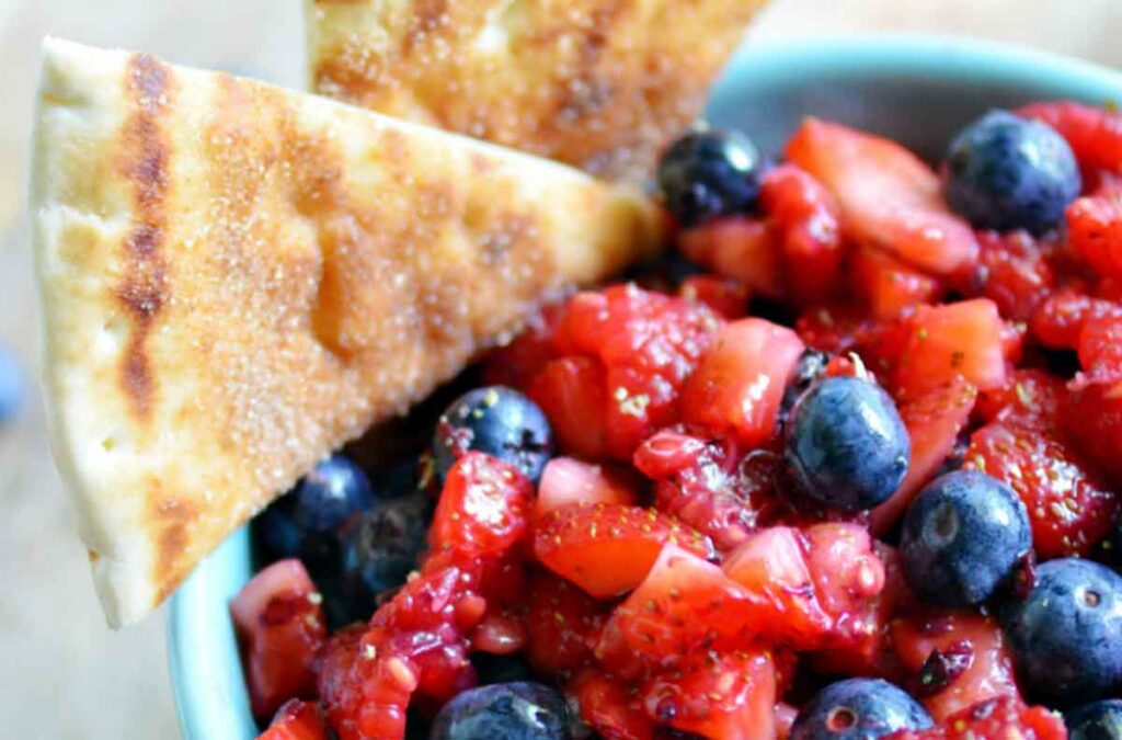 very berry fruit salad - 75 Red White and Blue Food Ideas and Patriotic Recipes for fourth of July, memorial day. Press Print Party!