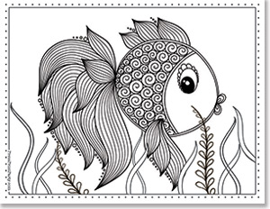 pretty fish - 15 Free Printable Fish Coloring Pages for Kids of All Ages - fish coloring book, fish coloring sheets for under the sea fun - Press Print Party!