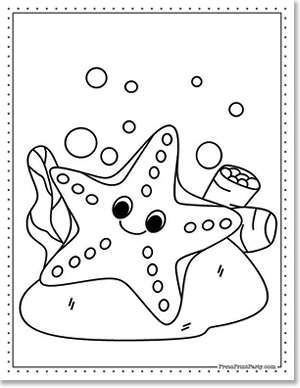 starfish - 15 Free Printable Fish Coloring Pages for Kids of All Ages - fish coloring book, fish coloring sheets for under the sea fun - Press Print Party!
