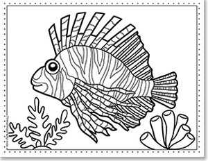 devil firefish - 15 Free Printable Fish Coloring Pages for Kids of All Ages - fish coloring book, fish coloring sheets for under the sea fun - Press Print Party!