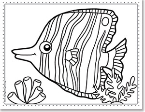 copperband butterflyfish - 15 Free Printable Fish Coloring Pages for Kids of All Ages - fish coloring book, fish coloring sheets for under the sea fun - Press Print Party!