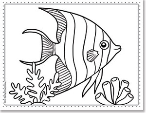 angelfish - 15 Free Printable Fish Coloring Pages for Kids of All Ages - fish coloring book, fish coloring sheets for under the sea fun - Press Print Party!