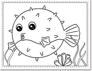 puffer fish - 15 Free Printable Fish Coloring Pages for Kids of All Ages - fish coloring book, fish coloring sheets for under the sea fun - Press Print Party!