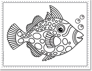 tropical fish - 15 Free Printable Fish Coloring Pages for Kids of All Ages - fish coloring book, fish coloring sheets for under the sea fun - Press Print Party!