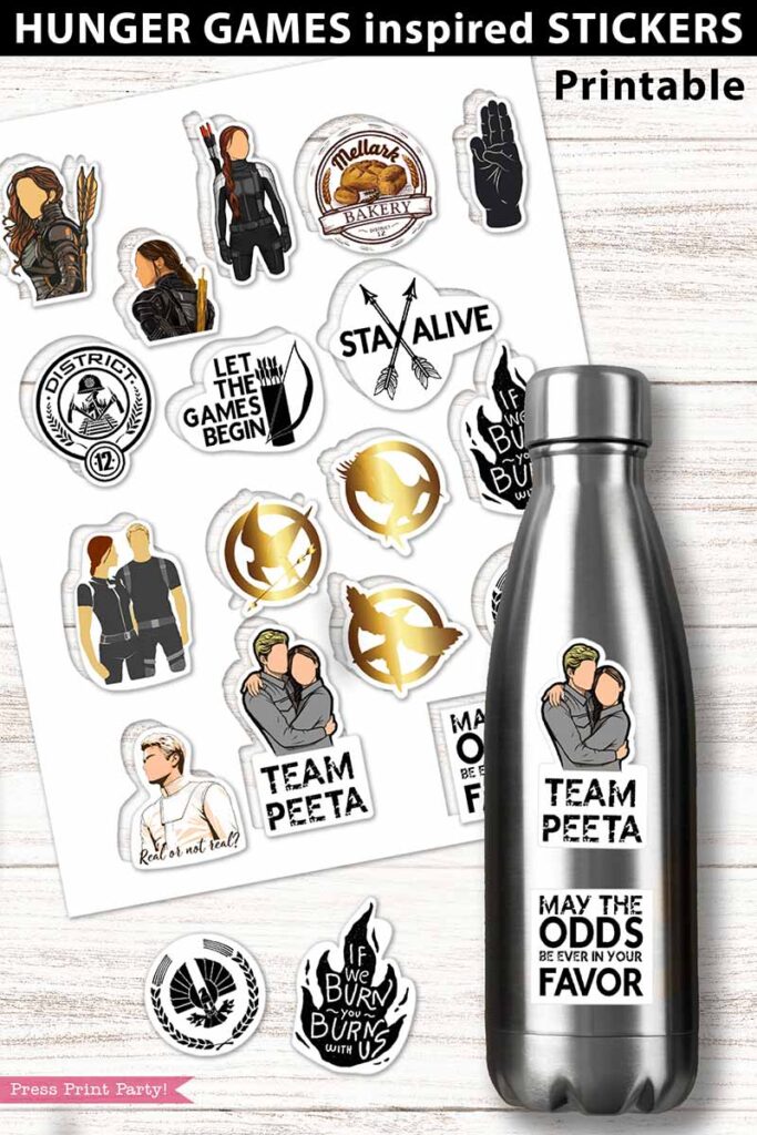 17 Hunger Games Inspired Stickers Printable Set Press Print Party!