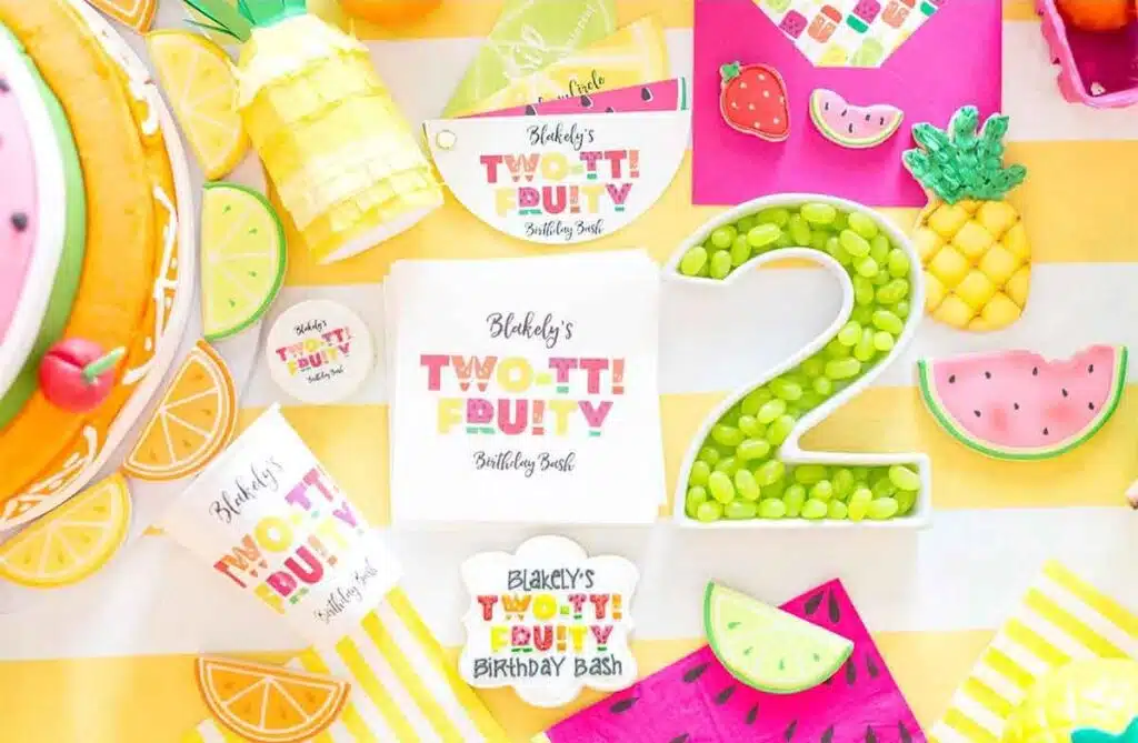 tutti fruity clever 2nd birthday party ideas for two year olds birthdays or twins birthdays - Press Print Party!