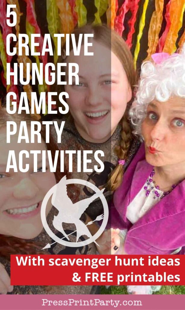 5 creative hunger games party activities and games with scavenger hunt and free printables. press print party!