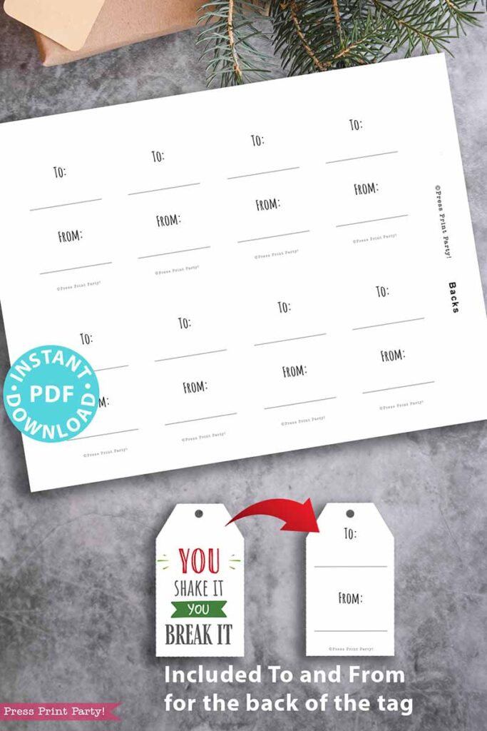 80 Funny Christmas Gift Tags Printable- Set 1 - Press Print Party!
