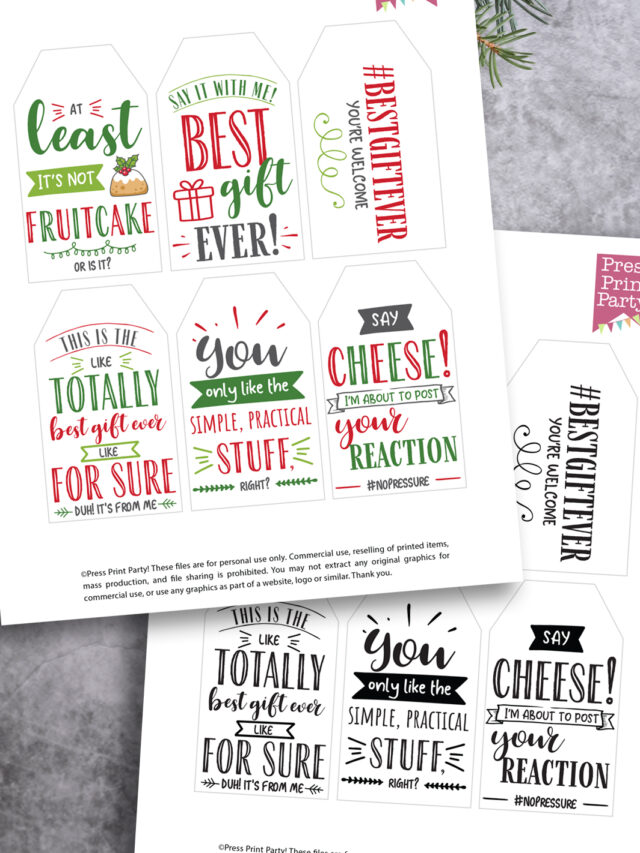 12 Free Printable Funny Christmas Tags - Press Print Party