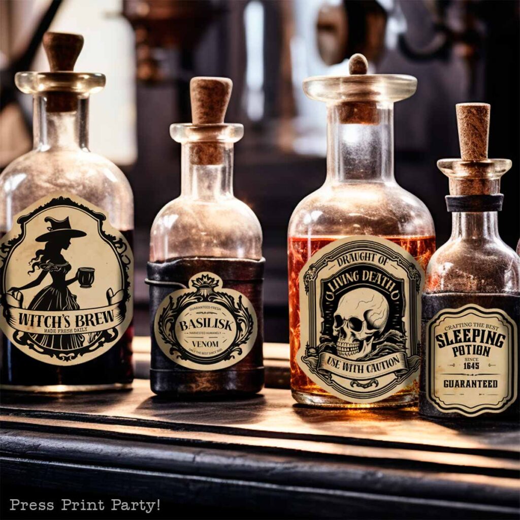 editable vintage potion apothecary labels - Harry Potter Label printables Harry potter potions labels, for Harry Potter Party Decor or Halloween Decor. Press Print Party!