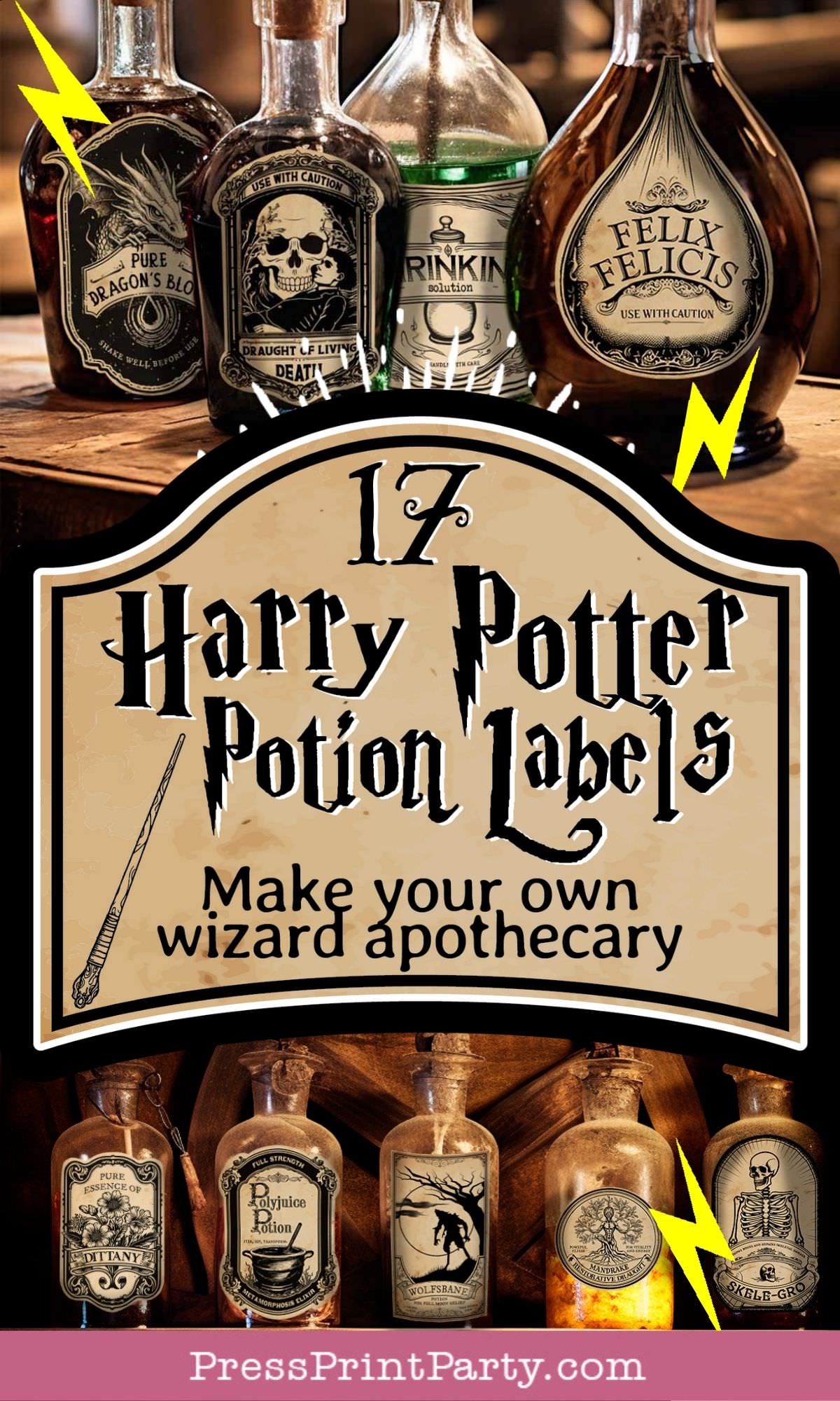 Harry Potter Water Bottle Labels