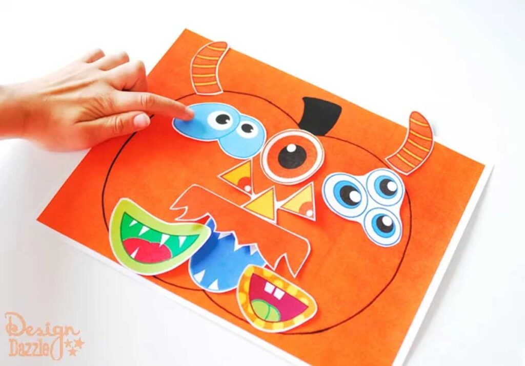 free printable monster face - 19 Festive and easy Halloween crafts for kids - Press Print Party!