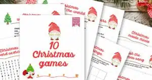 Christmas party games - free christmas games printable for adults, families, friends, co-worker for office. Press Print Party! word search, emoji pictionary, christmas trivia, songs.