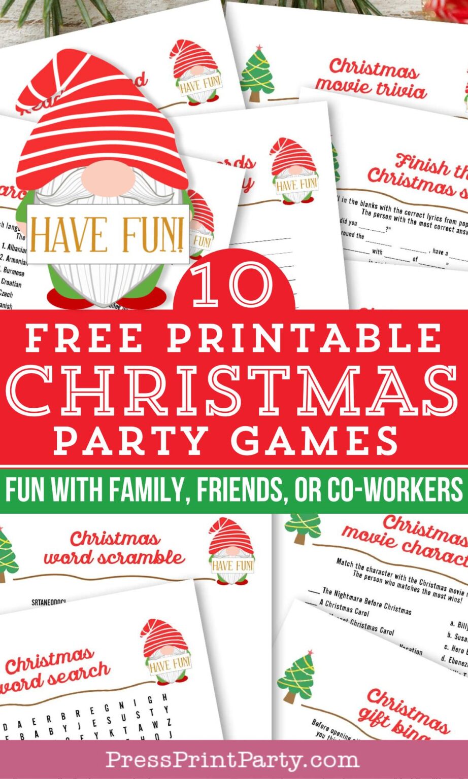 10 FREE Christmas Games Printables - Free Christmas Games For Party For Adults Pin 2 922x1536 