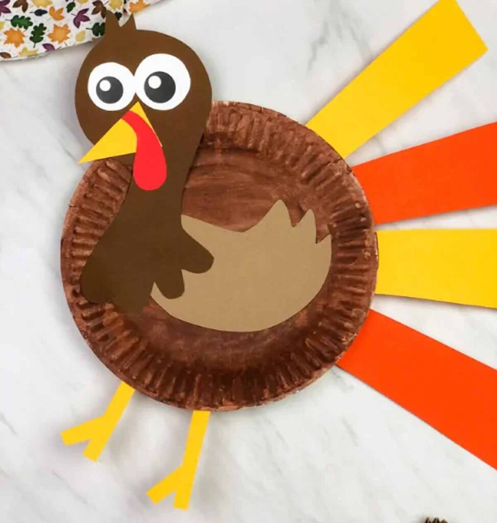 paper plate craft - 45 Turkey crafts ideas for kids - Press Print Party!