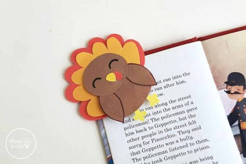 turkey bookmark craft - 45 Turkey crafts ideas for kids - Press Print Party!