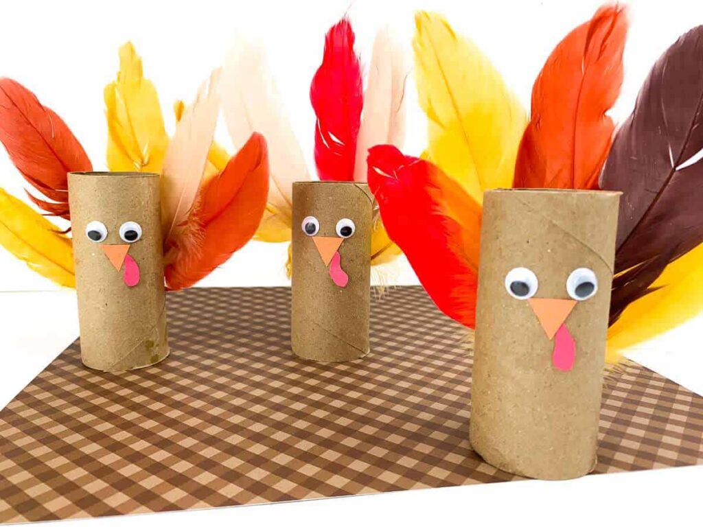 paper toilet roll craft - 45 Turkey crafts ideas for kids - Press Print Party!
