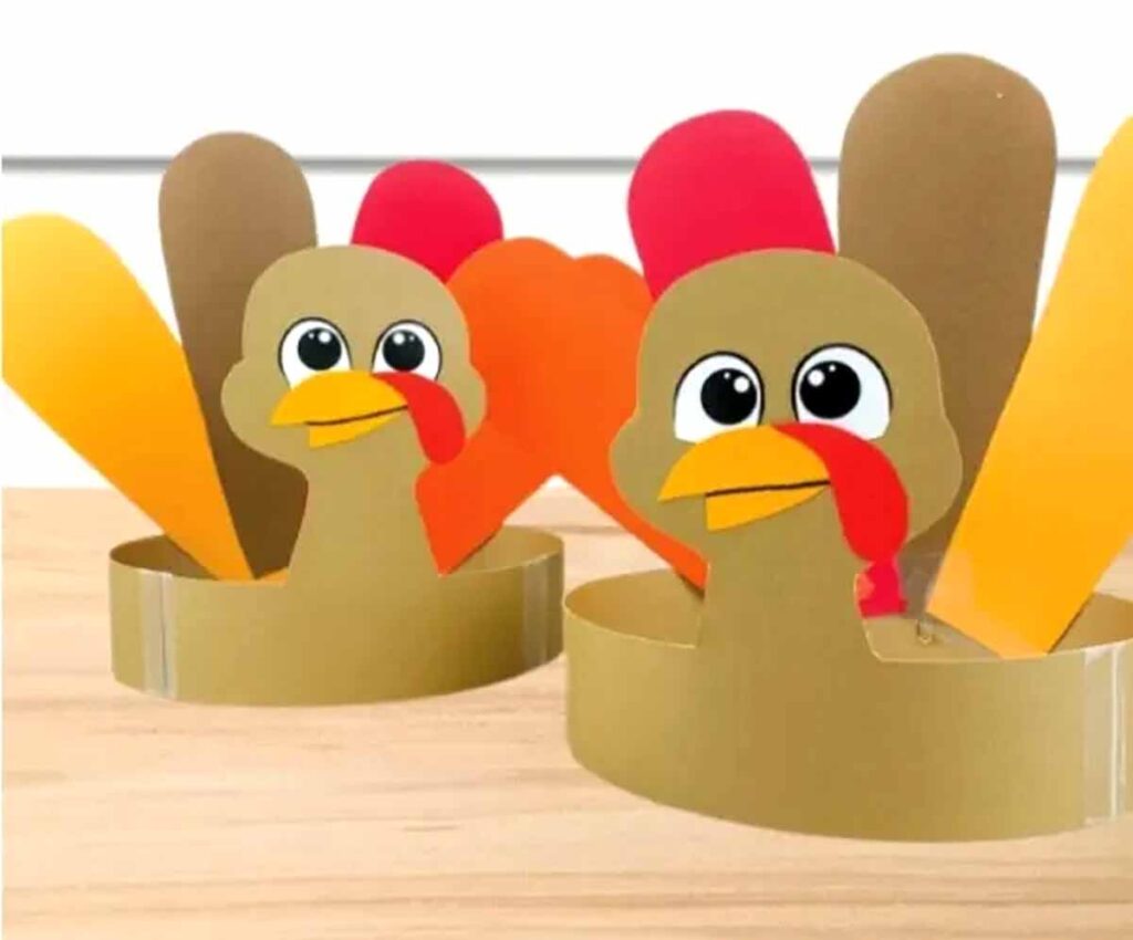 turkey headband craft - 45 Turkey crafts ideas for kids - Press Print Party!