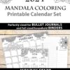 Mandala design 2024 printable monday start calendar bundle with monthly calendars, daily task tracker, monthly goals, and one page yearly calendar - Press Print Party!