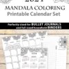 Mandala design 2024 printable calendar bundle with monthly calendars, daily task tracker, monthly goals, and one page yearly calendar - Press Print Party!